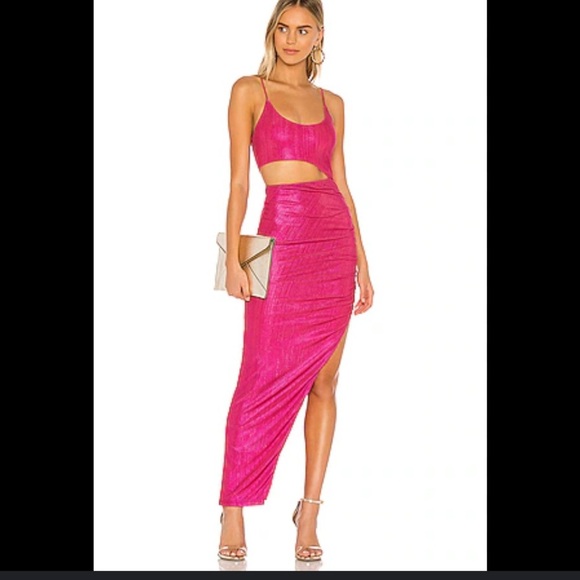superdown Dresses & Skirts - superdown NWOT
miyah cut out dress metallic hot pink split maxi $140 revolve